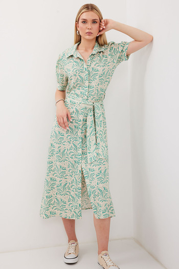 Bigdart 2213 Model Viscose Short Sleeve Dress - Çağla