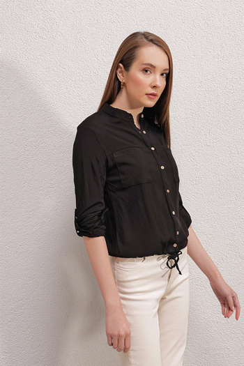 Bigdart 3619 Shirt with Lace Front - Black