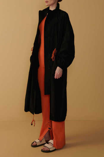 Mısırlı Long Black Women's Trench Coat