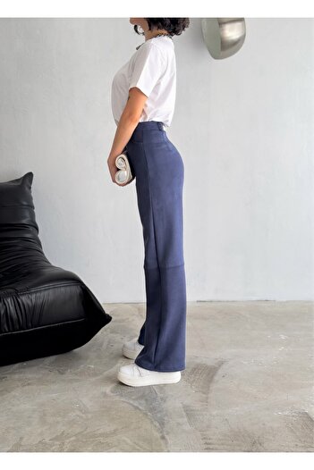 winmoda Light Suede Trousers - Wide Leg Bagy Model