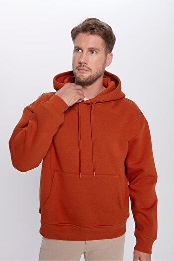 Tudors Brick Colored Unisex Oversize Fleece Hooded Sweats