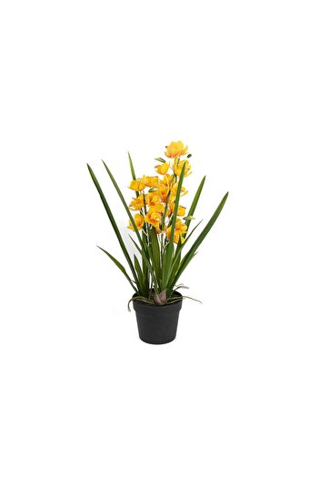 Mikasa Moor Sarı Yapay Simbidyum Orkide 58cm