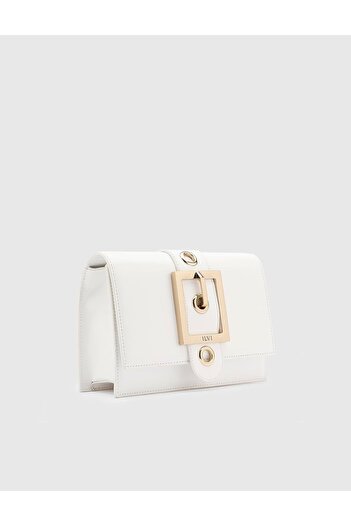 İLVİ Jamie Women's White Genuine Leather Shoulder Bag