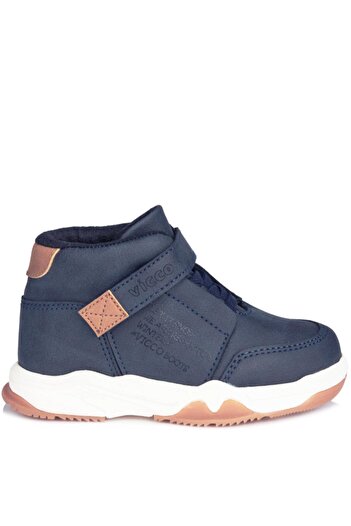 Vicco Alaska 2 Light Sole Velcro Ορθοπεδικές Βρεφικές και Παιδικές Μπότες Navy Blue