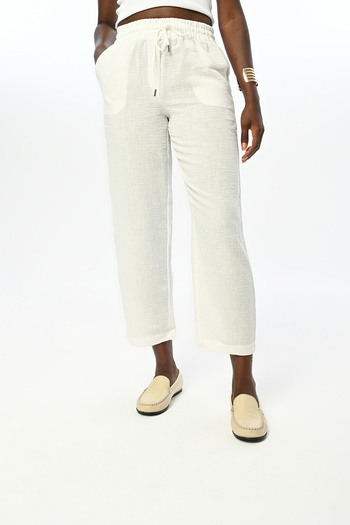 Orfeo Negro Women's Elastic Waist Comfortable Solid Color Trousers