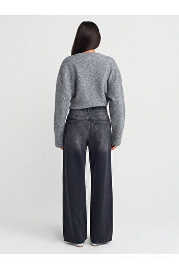 Dilvin 71721 Pantaloni largi din denim-negri