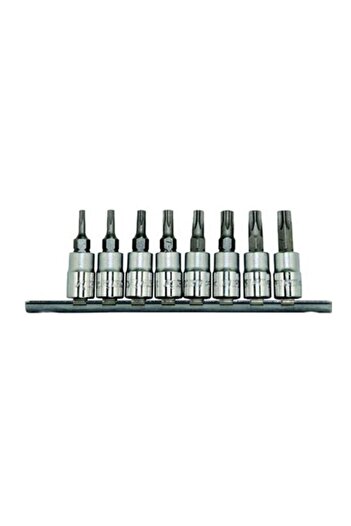 Rico Rc7024 Perforated Torx Bit Set Set 1/4" Socket 8 Pieces