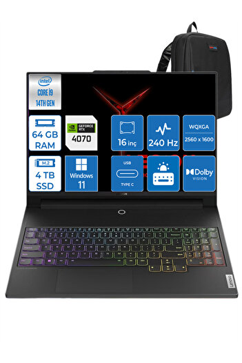 LENOVO Legion Pro 5 Core I9-14900hx 64gb 4tb Ssd Rtx 4070 (140w) 16" 3.2k Win11pro 883df00altr08+zettacnt