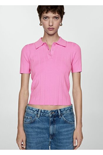 MANGO Woman Polo Neck T-Shirt