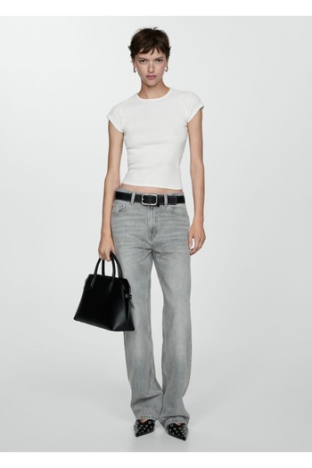MANGO Woman Kurzärmliges Strick-T-Shirt