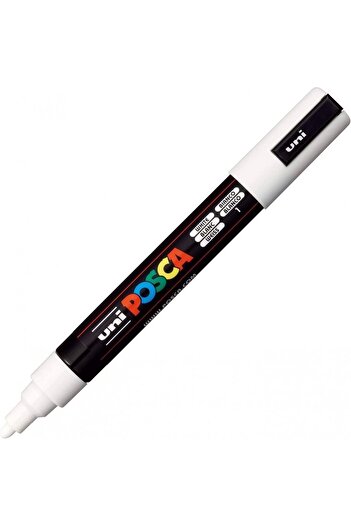 Uni Posca Uniball Posca 1.8-2.5mm Round Tip White Poster Marker - Pc5m