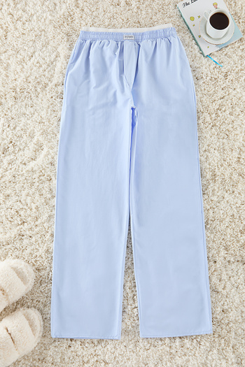 Trendyol Collection Pantaloni de pijama țesuți din cauciuc și etichetă din bumbac albastru THMAW25PJ00016