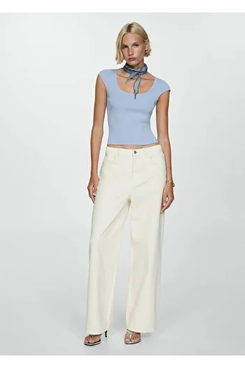 MANGO Woman Pulover din tricot cu nervuri