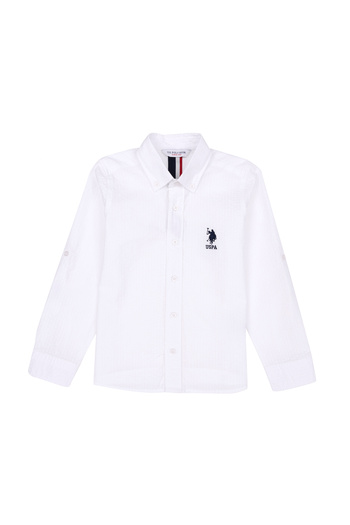 U.S. Polo Assn. Erkek Çocuk Beyaz Uzun Kollu Gömlek 50288555-VR013