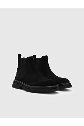 İLVİ Born Genuine Suede Leather Men's Black Boots