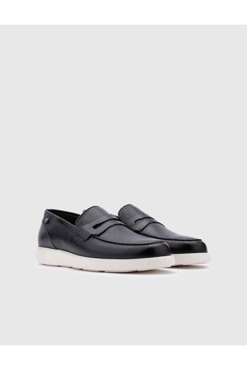 İLVİ Egidio Genuine Leather Men's Navy Blue Loafer Shoes