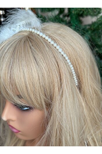 QUEEN AKSESUAR Luxury crystal princess stone brooch pearl lace feather crown maternity bride women's children's crown cream white