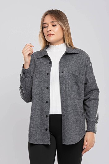 AYHAN 50494 Жіноча сорочка з кишенями