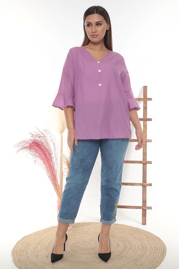 Lady Majestic 100% Cotton Plus Size Blouse