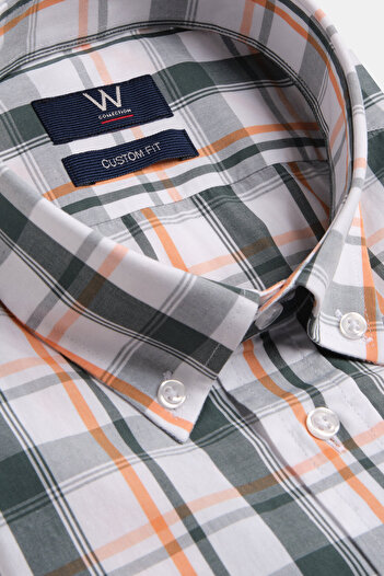 W Collection YEŞİL UZUN KOLLU EKOSE GÖMLEK