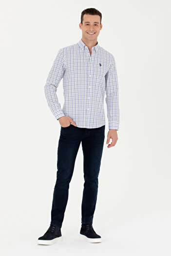 U.S. Polo Assn. Erkek Ekoseli Mavi Gömlek 50279453-VR036