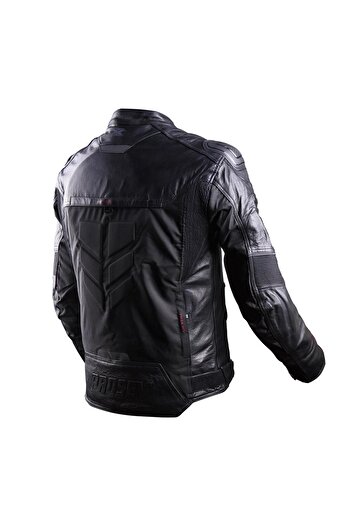 Prosev Falcon 4 Seasons Black Leather Motorcycle Coat