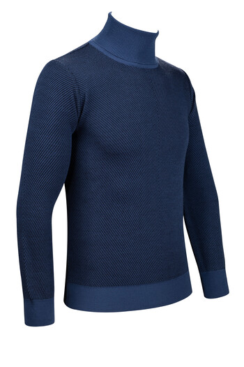 Çizgi Triko Men's Striped Knitwear Fisherman Sweater - Patterned Sleeve and Waist Elastic, Steel Knit, Regular Fit-5013E