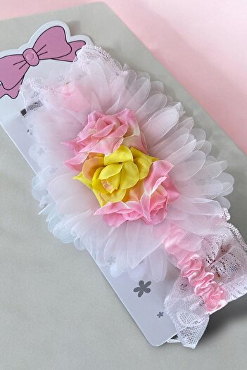TAKIŞTIR Pink Color Flower Figured Children'S/Baby Hair Band