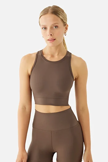 Superstacy Olivia Bitter Brown Color Sports Bra