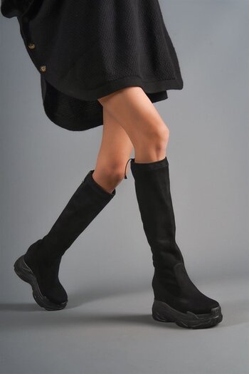 Modanizm Abella Heeled Suede Boots