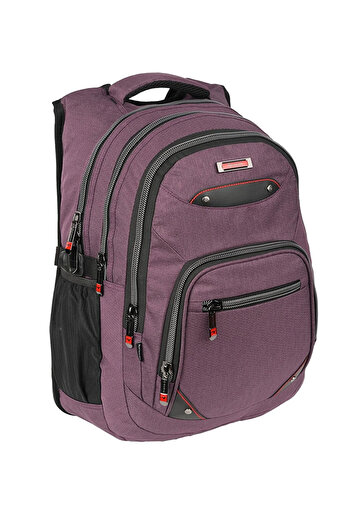 Relaxion Rucsac mov cu 4 compartimente din material textil impermeabil pentru școală junior, liceu, cu compartiment pentru tabletă Rlx2225