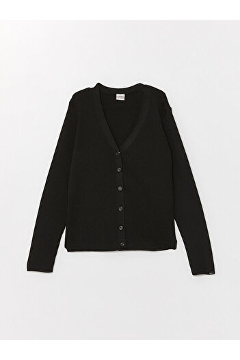 LC Waikiki Lw - V-Neck Basic Long Sleeve Girl's Knitwear Cardigan