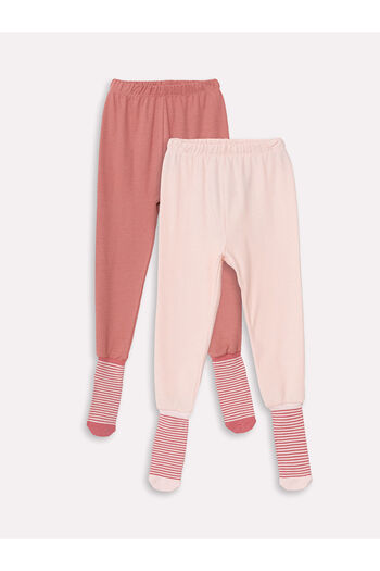 LC Waikiki Lcw Beli Lastikli Basic Kız Bebek Çoraplı Pijama 2'li