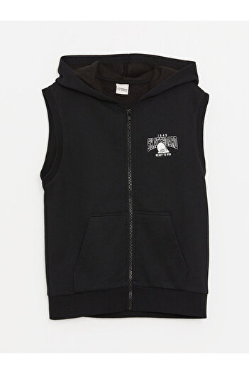 LC Waikiki Lcwk Hooded Printed Boy's Zippered Vest