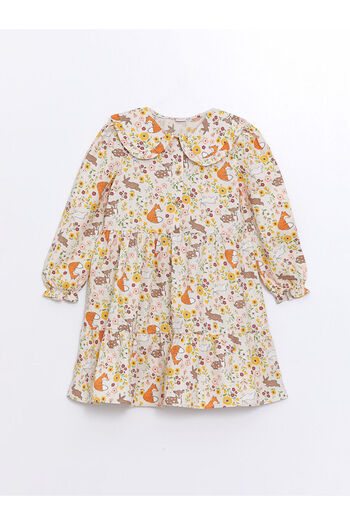 LC Waikiki Παιδικό φόρεμα για κορίτσια Lcw Kids Ecru Baby Collar