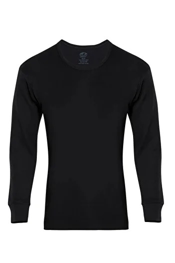Şahin 2 Men's Interlock Thermal Undershirt - Zero Collar, Long Sleeve, 100% Cotton