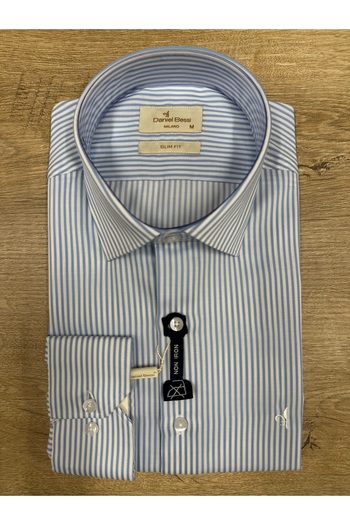 Daniel Bessi Довгорукавна Slim Fit 100% бавовна, не вимагає прасування, не мнеться, класична чоловіча сорочка в смужку