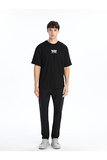LC Waikiki Ανδρικό μπλουζάκι LW - Crew Neck με κοντό μανίκι με στάμπα χτενισμένο βαμβακερό