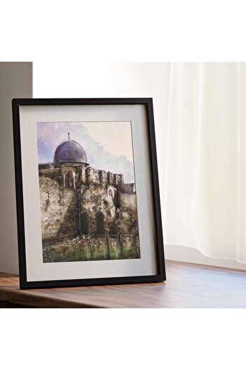 Zaytoon Digital Palestinian Mosque Wall Decoration - 30*40 P00003, with Qibla Frame from the Corner