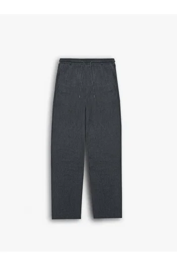 ablukaonline Smoked Men's Baggy Fit Relaxed Cut Ribbed Trousers