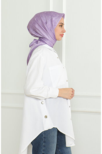 sefamerve Dark Lilac Karaca Crystal Scarf - 81053-07