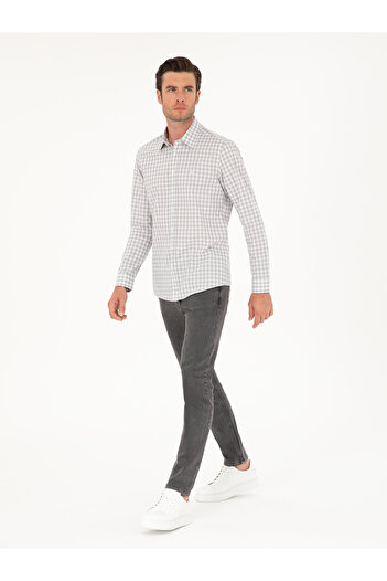 Cacharel Gri Slim Fit Uzun Kollu Gömlek 50220742-VR024