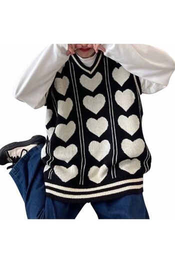 KNİTİCAL TEKSTİL Shinzo Harajuku Sweater - Heart Pattern