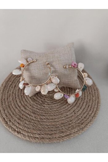Hd Marketim Earrings Authentic Natural Stone Sea Conch Vintage Hoop Dangle Earrings Women's Jewelry Gift
