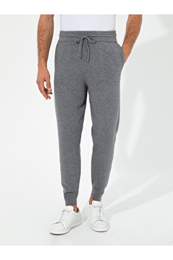 Cacharel Açık Gri Slim Fit Lastikli Paça Triko Pantolon 50260369-VR001