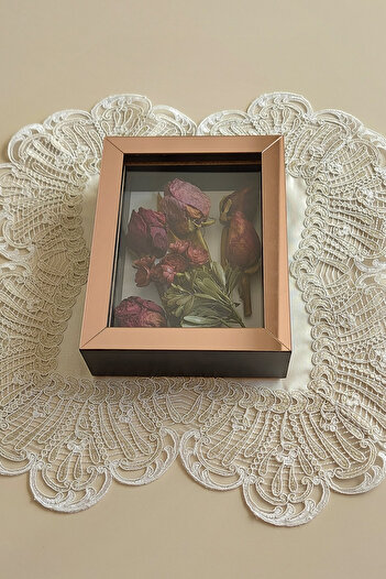 Verda Çerçeve 15x20x5 cm New Fashion Flower Memory Frame - Deep Rose Box
