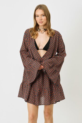 C&City Black/Cream Pareo Beach Dress - 22329