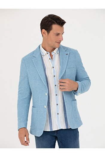Cacharel Mavi Slim Fit Spor Ceket 50264750-VR036