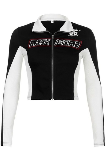 DarkellaStore Retro Vintage Rock More Zippered Crop Jacket