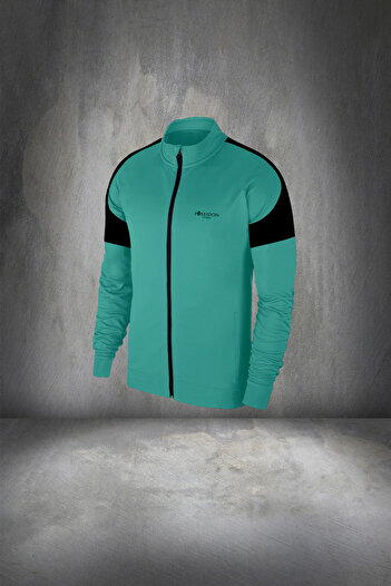 POSEIDON STORM Men's Supra Combed Cotton - Comfortable Style Large Size Running Suit Water Green 4-10xl